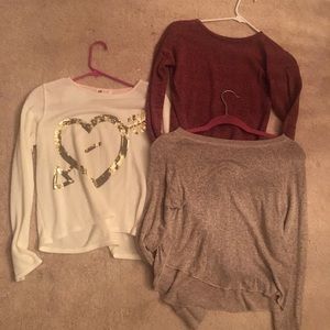3 girls knit shirts